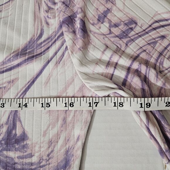 Rue 21 Womens Size XL Cut Out Waist Crop Long Sleeve Retro Tie-dye Y2K Abstract - Picture 7 of 9